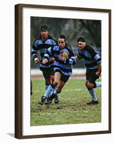 Rugby Players in Action, Paris, France-Paul Sutton-Framed Photographic Print