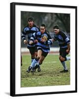 Rugby Players in Action, Paris, France-Paul Sutton-Framed Photographic Print