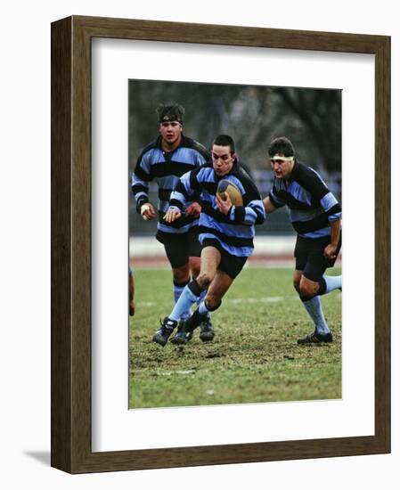 Rugby Players in Action, Paris, France-Paul Sutton-Framed Photographic Print