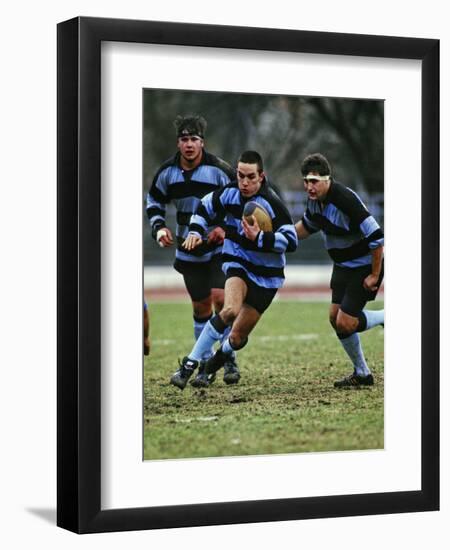 Rugby Players in Action, Paris, France-Paul Sutton-Framed Photographic Print