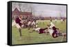 Rugby Try Scored 1897-Ernest Prater-Framed Stretched Canvas