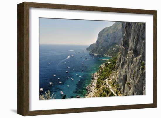 Rugged Coastline at Marina Piccola, Capri, Italy-George Oze-Framed Photographic Print