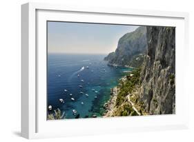 Rugged Coastline at Marina Piccola, Capri, Italy-George Oze-Framed Photographic Print