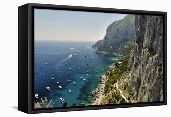 Rugged Coastline at Marina Piccola, Capri, Italy-George Oze-Framed Stretched Canvas