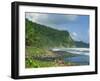 Rugged Coastline with Black Laval Sand Beach, Dominica, Windward Islands, West Indies, Caribbean-Murray Louise-Framed Photographic Print