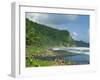 Rugged Coastline with Black Laval Sand Beach, Dominica, Windward Islands, West Indies, Caribbean-Murray Louise-Framed Photographic Print