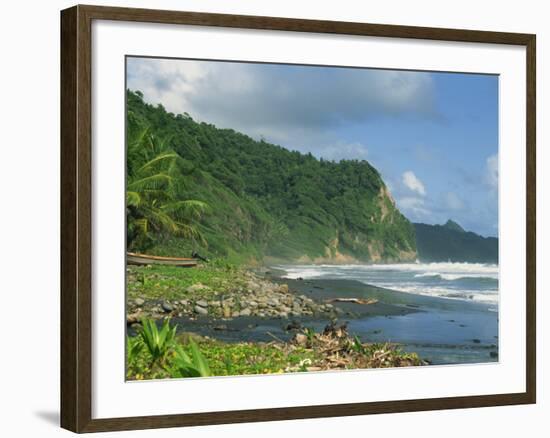 Rugged Coastline with Black Laval Sand Beach, Dominica, Windward Islands, West Indies, Caribbean-Murray Louise-Framed Photographic Print