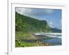 Rugged Coastline with Black Laval Sand Beach, Dominica, Windward Islands, West Indies, Caribbean-Murray Louise-Framed Photographic Print