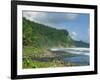 Rugged Coastline with Black Laval Sand Beach, Dominica, Windward Islands, West Indies, Caribbean-Murray Louise-Framed Photographic Print