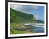 Rugged Coastline with Black Laval Sand Beach, Dominica, Windward Islands, West Indies, Caribbean-Murray Louise-Framed Photographic Print