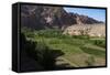 Rugged Landscapes and Green Patchwork Fields Near Shahr-E Zohak, Afghanistan, Asia-Alex Treadway-Framed Stretched Canvas