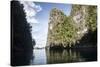 Rugged Limestone Islands Frame an Indonesian Pinisi Schooner-Stocktrek Images-Stretched Canvas