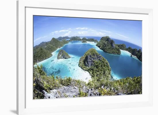 Rugged Limestone Islands Surround a Gorgeous Lagoon in Raja Ampat-Stocktrek Images-Framed Photographic Print