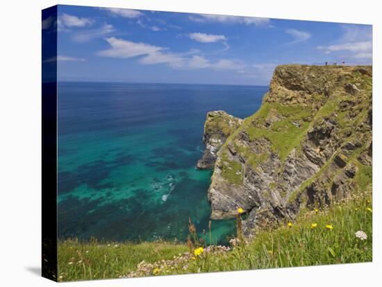 Rugged North Cornwall Coastline at Hell's Mouth Bay, Hudder Down, Cornwall, England-Neale Clark-Stretched Canvas