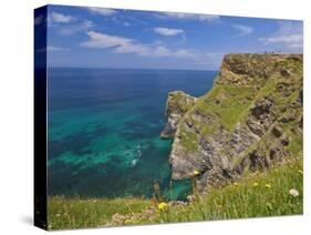 Rugged North Cornwall Coastline at Hell's Mouth Bay, Hudder Down, Cornwall, England-Neale Clark-Stretched Canvas