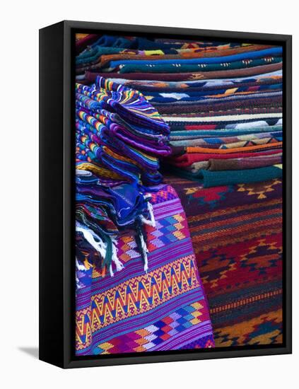 Rugs for Sale in Market, San Miguel De Allende, Mexico-Nancy Rotenberg-Framed Stretched Canvas