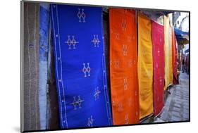 Rugs Hung on the Wall in Chefchaouen, Morocco, North Africa, Africa-Simon Montgomery-Mounted Photographic Print