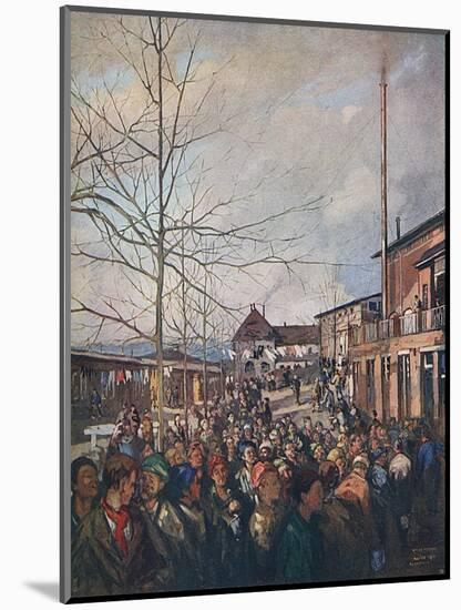 Ruhleben Prisoners Lining Up for Bacon Ration at Christmas-Nico Jungmann-Mounted Art Print