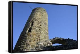 Ruin of the height castle of castle Staufeneck, Salach, Baden-Wurttemberg, Germany-Michael Weber-Framed Stretched Canvas