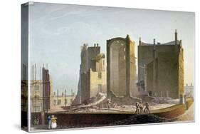 Ruined Building, Commercial Road, Stepney, London, 1820-Robert Blemmell Schnebbelie-Stretched Canvas