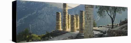 Ruined Columns, Temple of Apollo, Delphi, Greece-null-Stretched Canvas