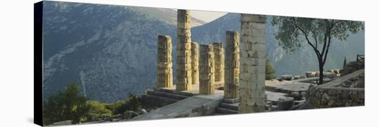 Ruined Columns, Temple of Apollo, Delphi, Greece-null-Stretched Canvas