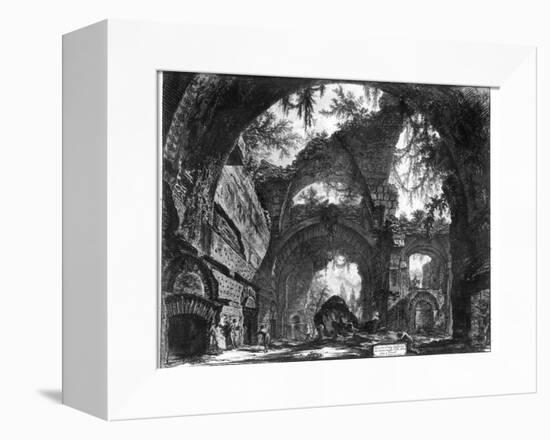 Ruined Gallery of the Villa Adriana at Tivoli-Giovanni Battista Piranesi-Framed Stretched Canvas