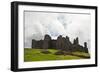 Ruined Medieval Castle Landscape with Dramatic Sky-Veneratio-Framed Photographic Print