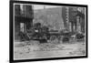 Ruined Sackville Street, Dublin, Barricaded with Motor Cars-null-Framed Photographic Print