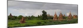 Ruined stupas with rainbow near village of Min Nan Thu, Bagan, Mandalay Region, Myanmar-null-Mounted Photographic Print