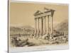 Ruined Temple, Palmyra, Syria, Illustration from 'Voyage En Asie Mineure' by Leon De Laborde-Leon de Laborde-Stretched Canvas