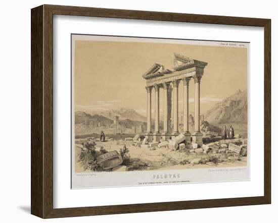 Ruined Temple, Palmyra, Syria, Illustration from 'Voyage En Asie Mineure' by Leon De Laborde-Leon de Laborde-Framed Giclee Print