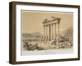 Ruined Temple, Palmyra, Syria, Illustration from 'Voyage En Asie Mineure' by Leon De Laborde-Leon de Laborde-Framed Giclee Print