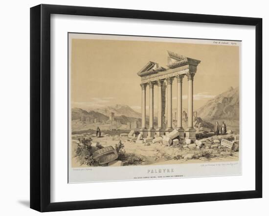 Ruined Temple, Palmyra, Syria, Illustration from 'Voyage En Asie Mineure' by Leon De Laborde-Leon de Laborde-Framed Giclee Print