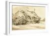 Ruined Thatched Cottage Overgrown with Bushes (Pen and Ink and Wash on Paper)-Rembrandt van Rijn-Framed Giclee Print