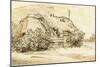 Ruined Thatched Cottage Overgrown with Bushes (Pen and Ink and Wash on Paper)-Rembrandt van Rijn-Mounted Giclee Print