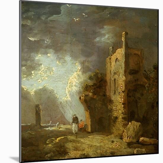 Ruined Tower with Figure, C.1770-79-Richard Wilson-Mounted Giclee Print