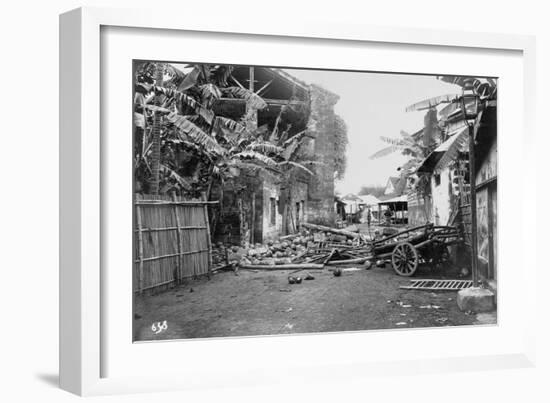 Ruined Village During Philippine Insurrection-Perely Fremont Rockett-Framed Photographic Print