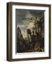 Ruines d'architecture antique avec la pyramide de Cestius et la statue de Flore.-Giovanni Paolo Pannini-Framed Giclee Print