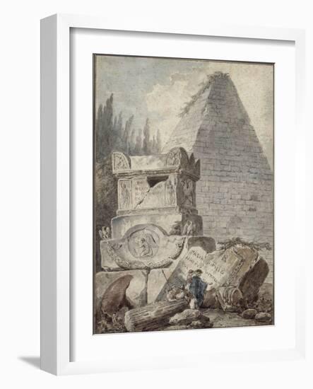 Ruines et tombeaux-Hubert Robert-Framed Giclee Print