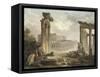 Ruines romaines avec le Colisée-Hubert Robert-Framed Stretched Canvas