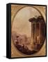 Ruines romaines avec personnages-Hubert Robert-Framed Stretched Canvas