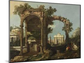 Ruins and Figures, Outskirts of Rome Near the Tomb of Cecilia Metella, C.1750-1775-Bernardo Bellotto-Mounted Giclee Print