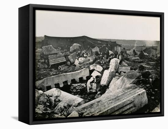 Ruins at Capernaum, 1850s-Mendel John Diness-Framed Stretched Canvas