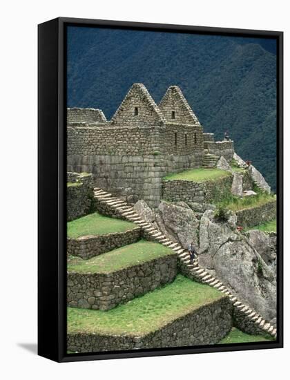 Ruins at Machu Picchu-Dave G. Houser-Framed Stretched Canvas