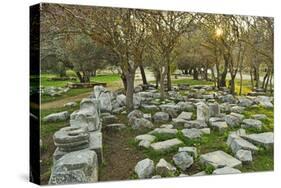 Ruins at the Acropolis of Rhodes, Rhodes City, Rhodes, Dodecanese, Greek Islands, Greece, Europe-Jochen Schlenker-Stretched Canvas