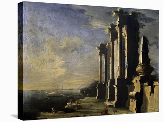 Ruins by Sea-Leonardo Coccorante-Stretched Canvas