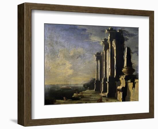 Ruins by Sea-Leonardo Coccorante-Framed Giclee Print