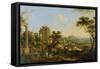 Ruins in a River Valley-Jacob Philipp Hackert-Framed Stretched Canvas