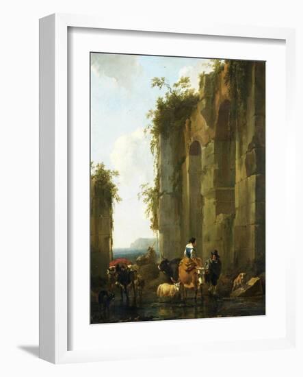 Ruins in Italy-Nicolaes Pietersz. Berchem-Framed Art Print